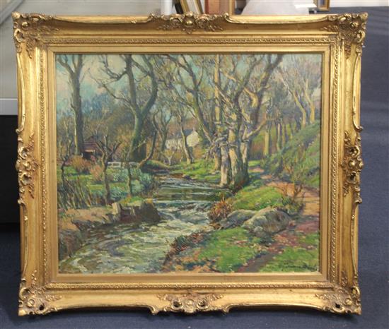 § Samuel John Lamorna Birch (1869-1955) Thro our little tangled wood, Lamorna 20 x 24in.